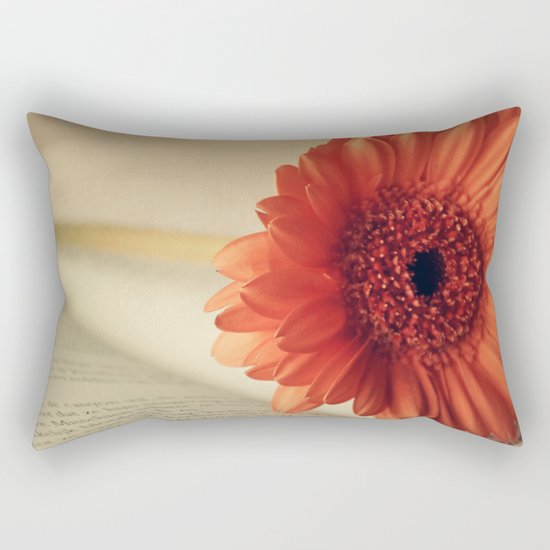 Golden Sunlight Orange Gerbera Rectangular Pillow