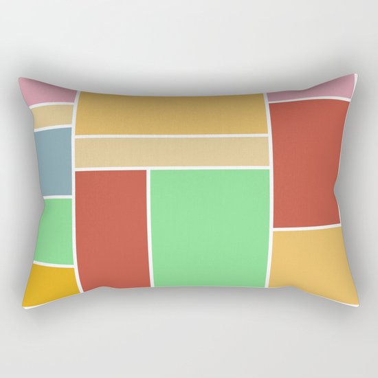 Abstract #347 60's Color Palette Rectangular Pillow