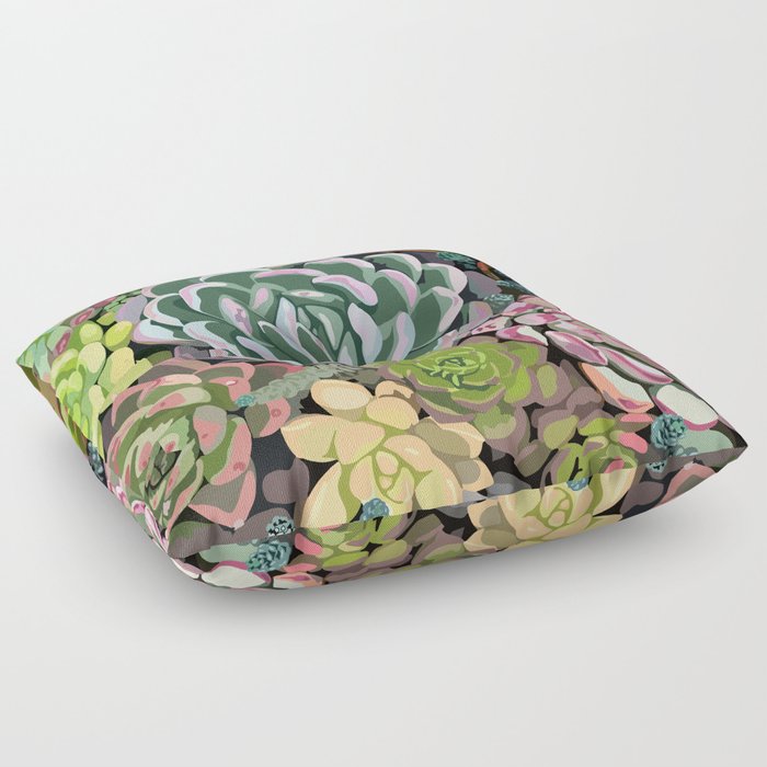 Succulent Garden Floor Pillow