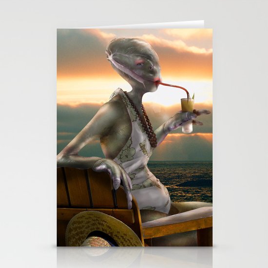 Alien Abroad Stationery Cards