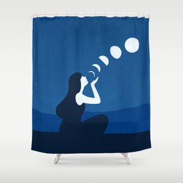 Moon phases Shower Curtain