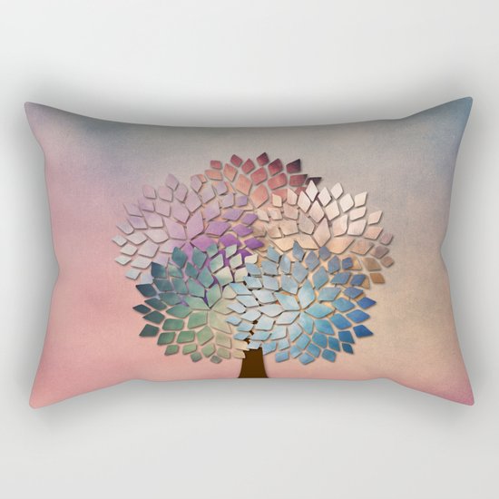 Abstract Petal Tree Rectangular Pillow