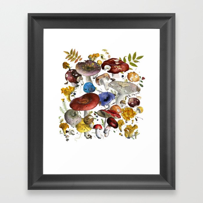 Cottagecore Mushroom Framed Art Print