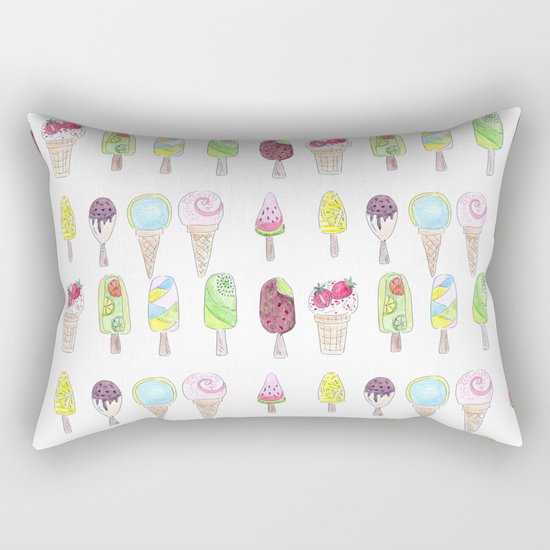 Watercolor. Ice cream . i Rectangular Pillow