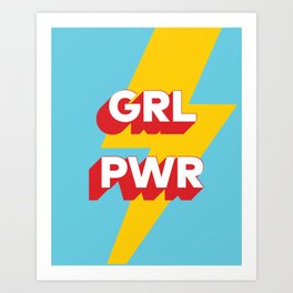 GRL PWR // in Red Blue Art Print