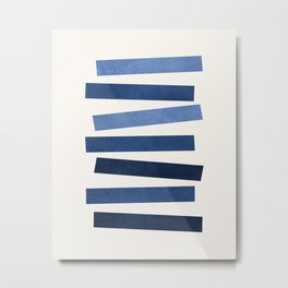Blue shades Mid-century modern style Metal Print | Simple, Mid Centurystyle, Midcenturymodern, Minimalabstract, Bluenavy, Navycolor, Japandi, Midcentury, Suprematism, Minimalismblue 