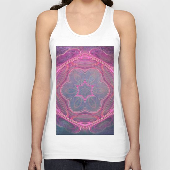 whimsical fractal love in pink Unisex Tank Top