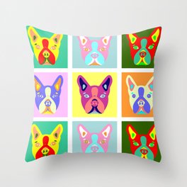 Boston Terrier Pop Art Throw Pillow