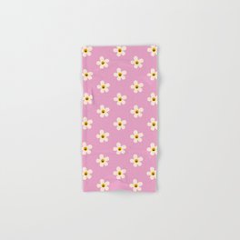 Pink Retro Daisy Flower Power Hand & Bath Towel