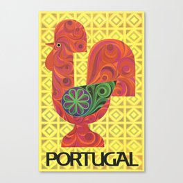 1971 PORTUGAL Galo De Barcelos Rooster Travel Poster Canvas Print