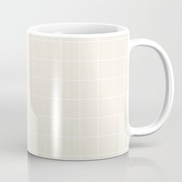 Minimal Grid - White Lines on Beige Mug