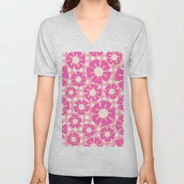 Floral Plaid 3 V Neck T Shirt