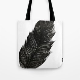 Psalm 91:4 Black Feather Tote Bag