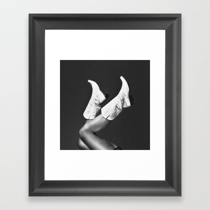 These Boots - Noir / Black & White Framed Art Print