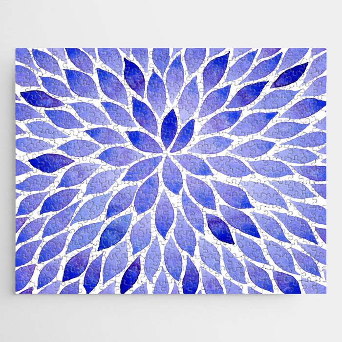 Purple Abstract Leaves in Watercolor Jigsaw Puzzle