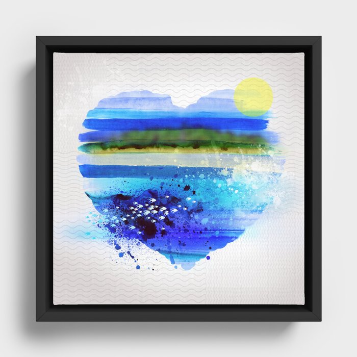 Sea in my heart Framed Canvas