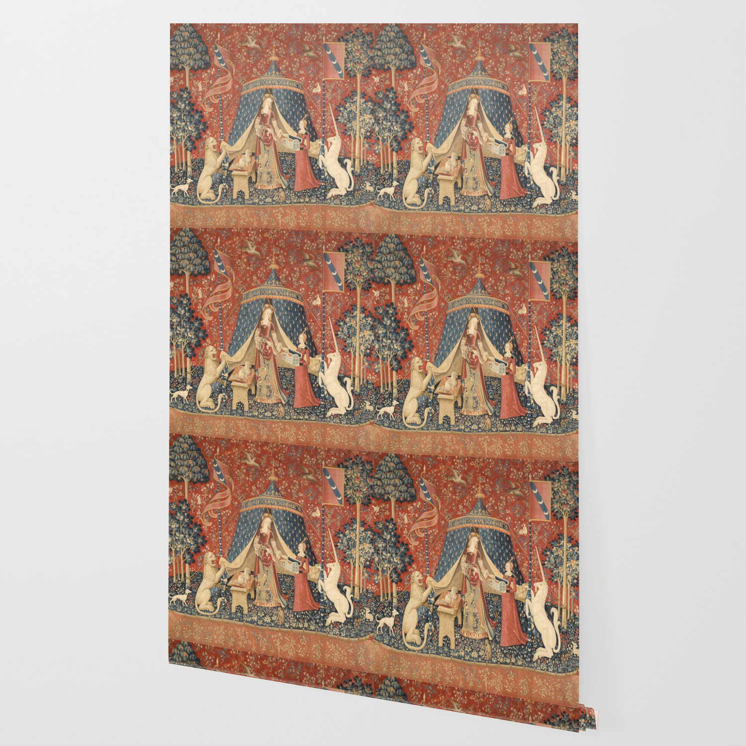 The Lady And The Unicorn Wallpaper By Vintageartstore Society6