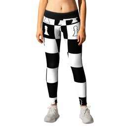 Chess Board Layout Leggings | Chess, Ivory, Graphicdesign, Rook, War, Pawn, Queen, Game, Strategy, Ebony 
