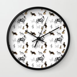 Rough Collie Pattern Wall Clock | Smoothcoat, Collie, Graphicdesign, Roughcoat, Dog, Scottish 