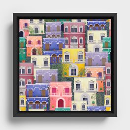 Puerto Rico architecture pattern in spring Framed Canvas