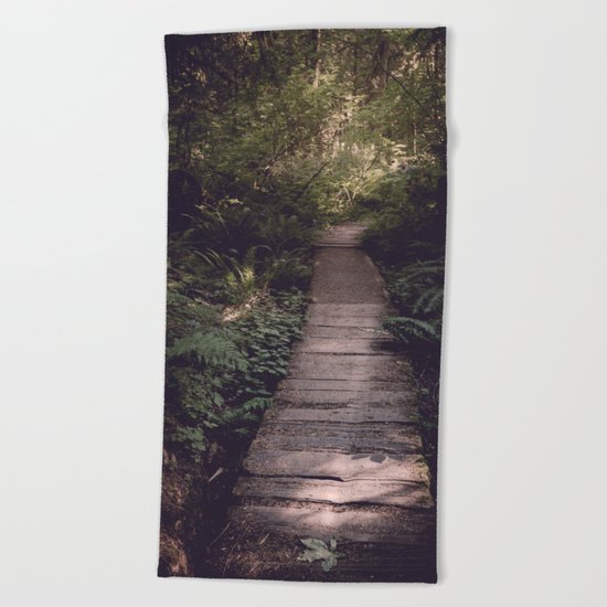 Pacific Northwest Forest Trail Beach Towel