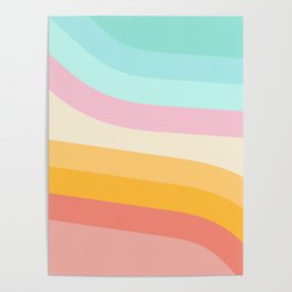 Retro Rainbow Stripes Poster