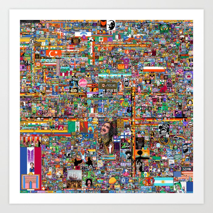 Reddit /r/place 2022 Ultra High Quality 24k Art Print by Nodomo Society6