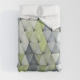 Textured Triangles Lime Gray Comforter