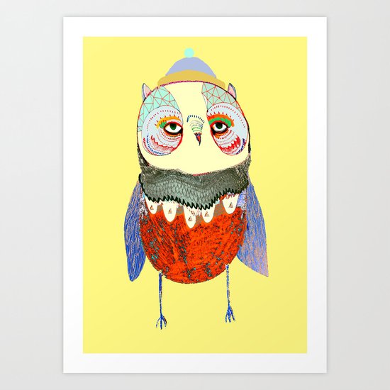Owl Chick Art Print