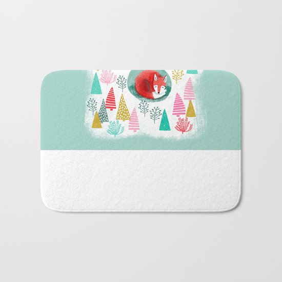 Winter's Fox by Andrea Lauren Bath Mat