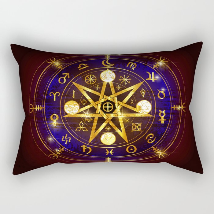 Magical Horoscope witchcraft pentagram Rectangular Pillow