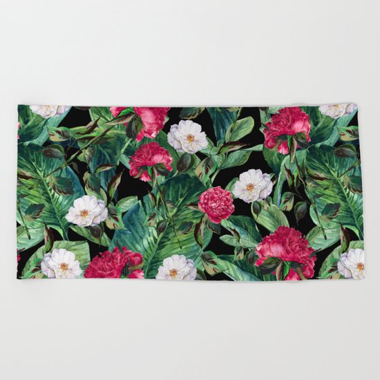 Palm Leaves Pattern Beach Towel