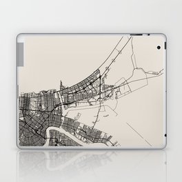 New Orleans USA - Black and White City Map Laptop Skin