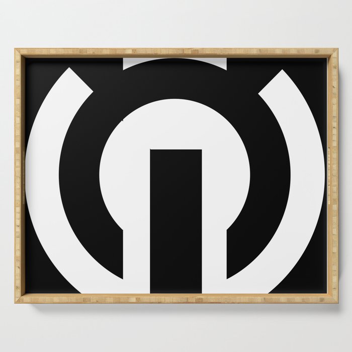 modern art Black and white Serving Tray