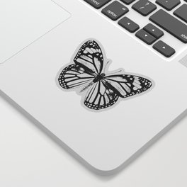 Monarch Butterfly | Vintage Butterfly | Black and White | Sticker