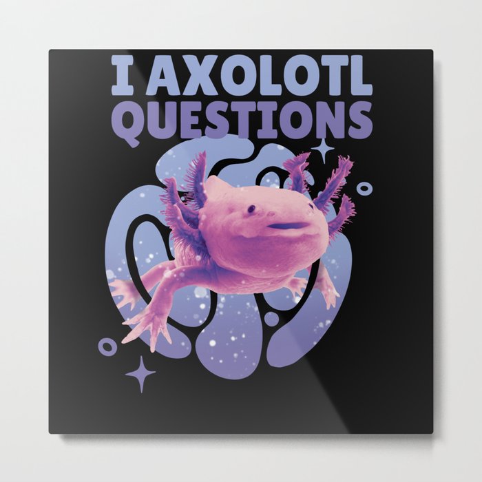 Axolotl Lovers Sweet Animals Kids GFP Axolotl Metal Print