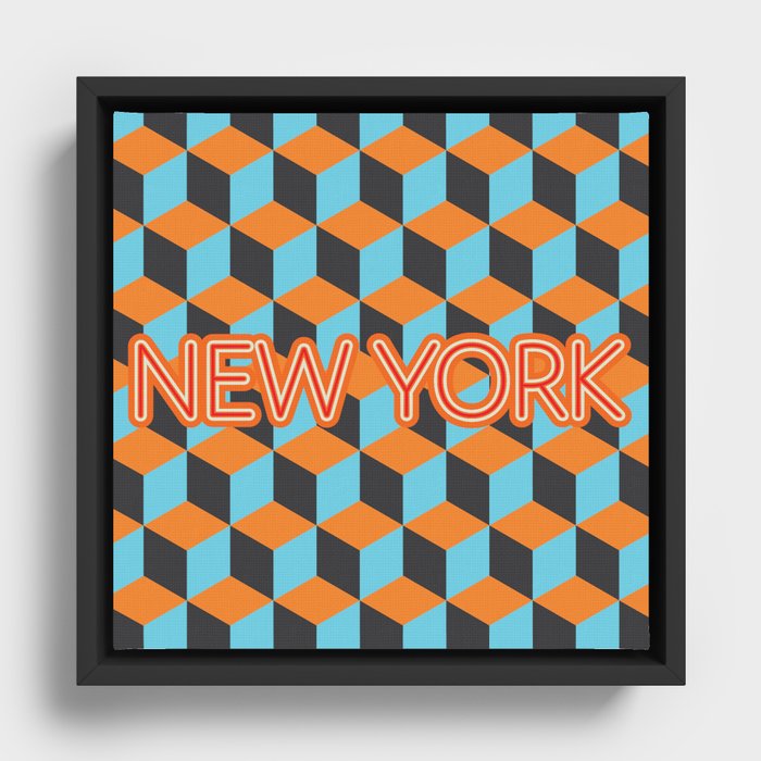 80s New York Framed Canvas