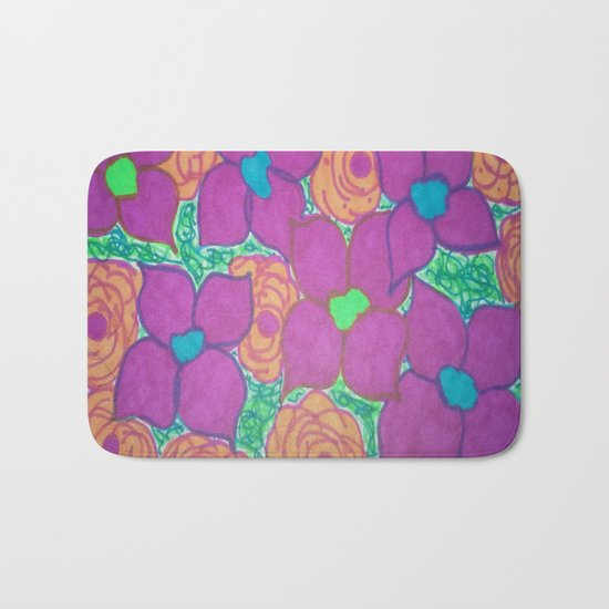 Bold Summer Flowers Bath Mat