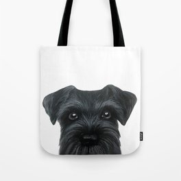 Black Schnauzer, Dog illustration original painting print Tote Bag