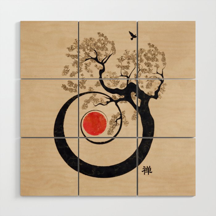 Bonsai Zen Spiral of life Wood Wall Art