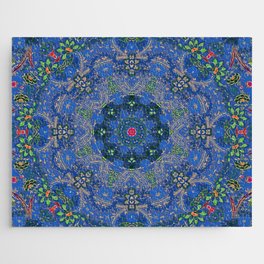 Antique Moroccan Midnight Flowers Jigsaw Puzzle