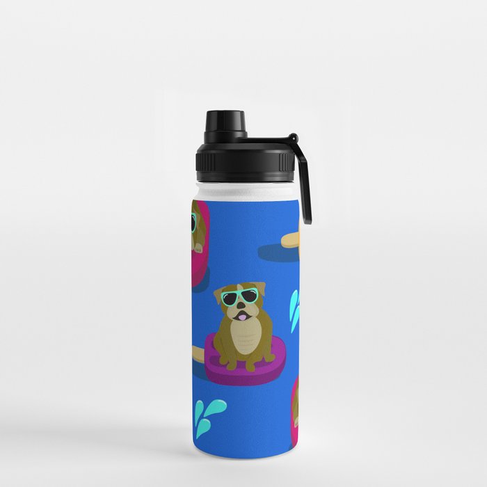 Bulldog Popsicle Pool Party Water Bottle
