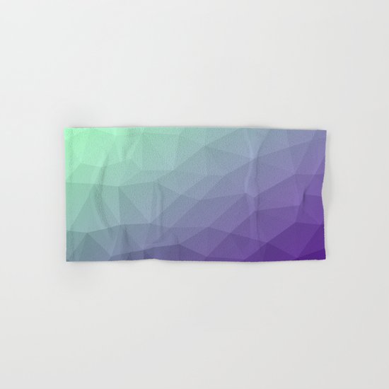 Purple green ombre gradient geometric mesh Hand & Bath Towel