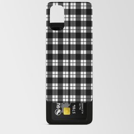 Black and White Tartan Android Card Case