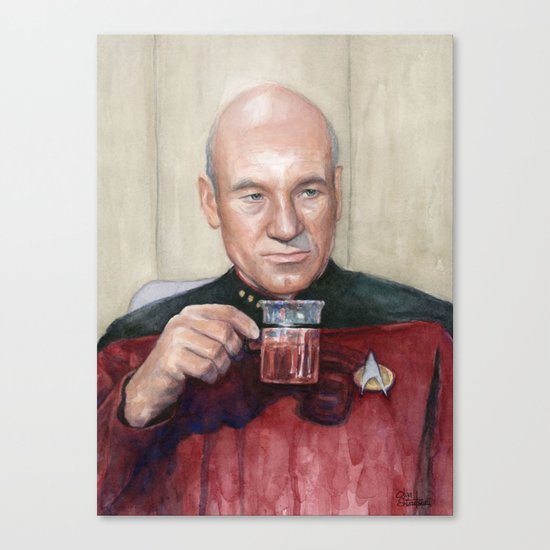 Captain Picard Earl Grey Tea | Star Trek Painting Canvas Print