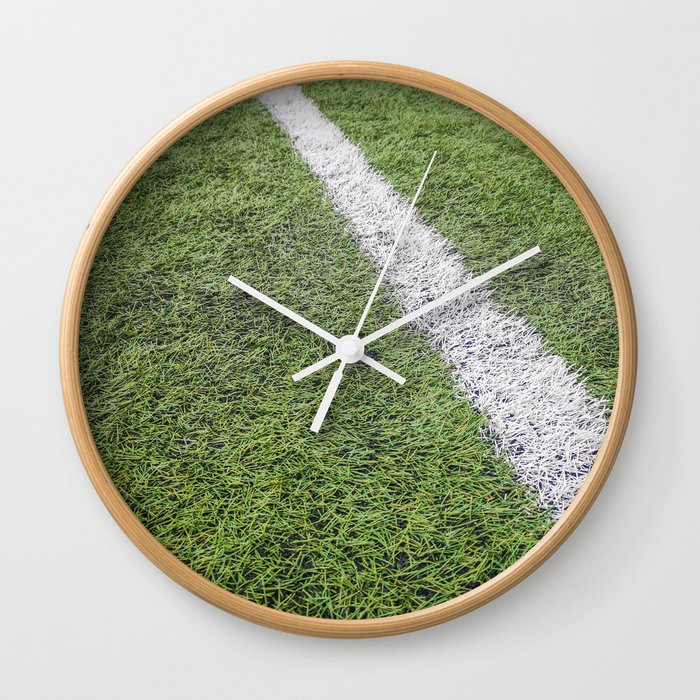 Sideline football field, Sideline chalk mark artificial grass soccer field Wall Clock