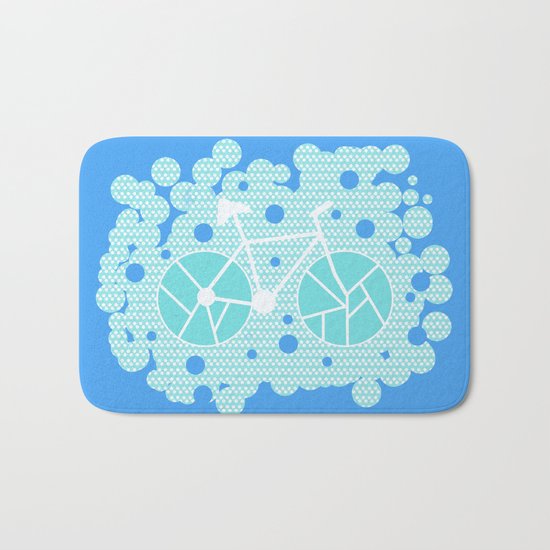 Bubbly bike Bath Mat