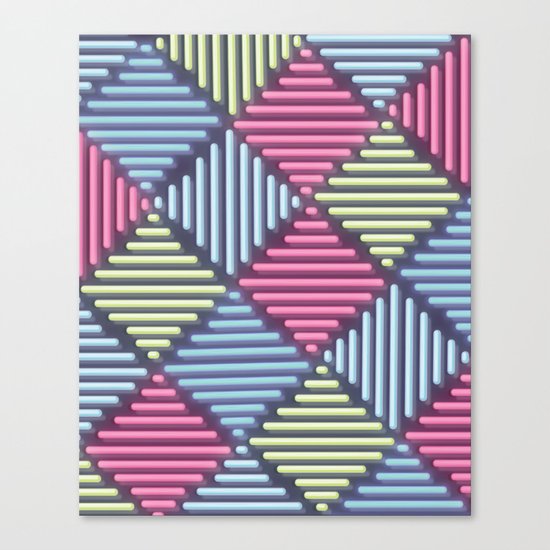 Neon Geometric Pattern Canvas Print