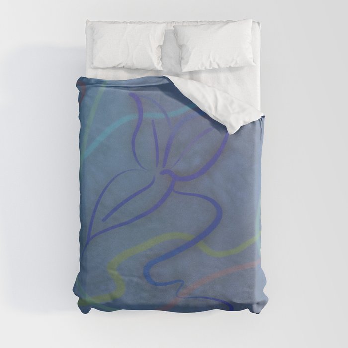 Leaflet | Abstract Minimalist Line Art Duvet Cover