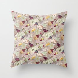 Wine and Cheese Party Throw Pillow